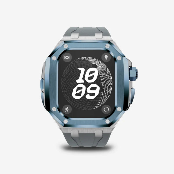 Luxury Titanium Alloy Modification Kit for Apple Watch – Fluororubber Strap for Series 5-9 & Ultra 2