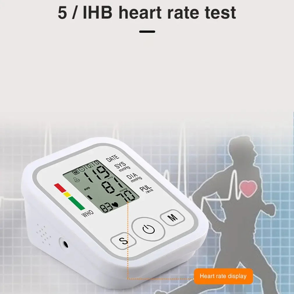 Digital Arm Blood Pressure Monitor – Portable Automatic Tonometer with Heart Rate Tracking