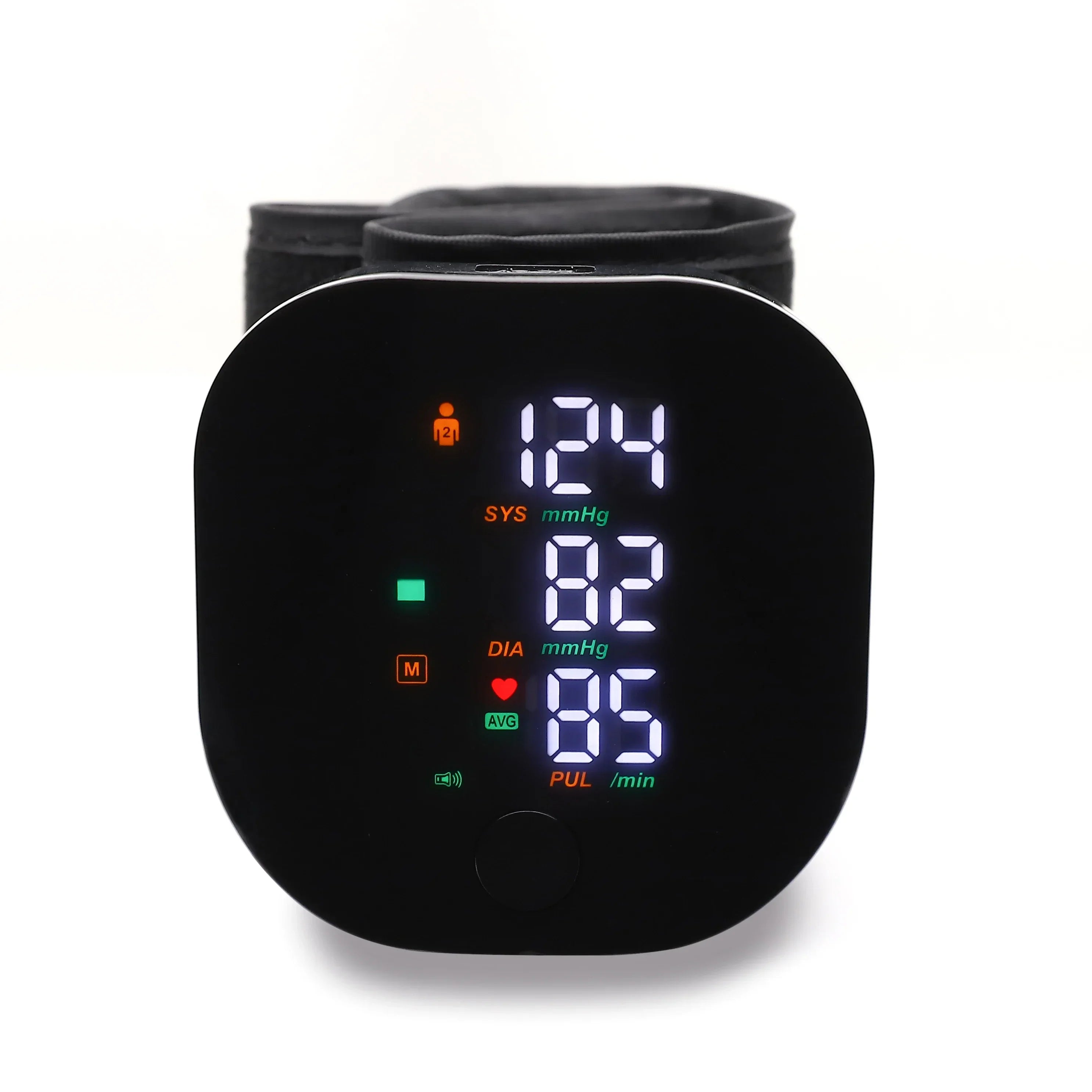 LED Wrist Blood Pressure Monitor – Rechargeable with Multilingual Voice Guide
