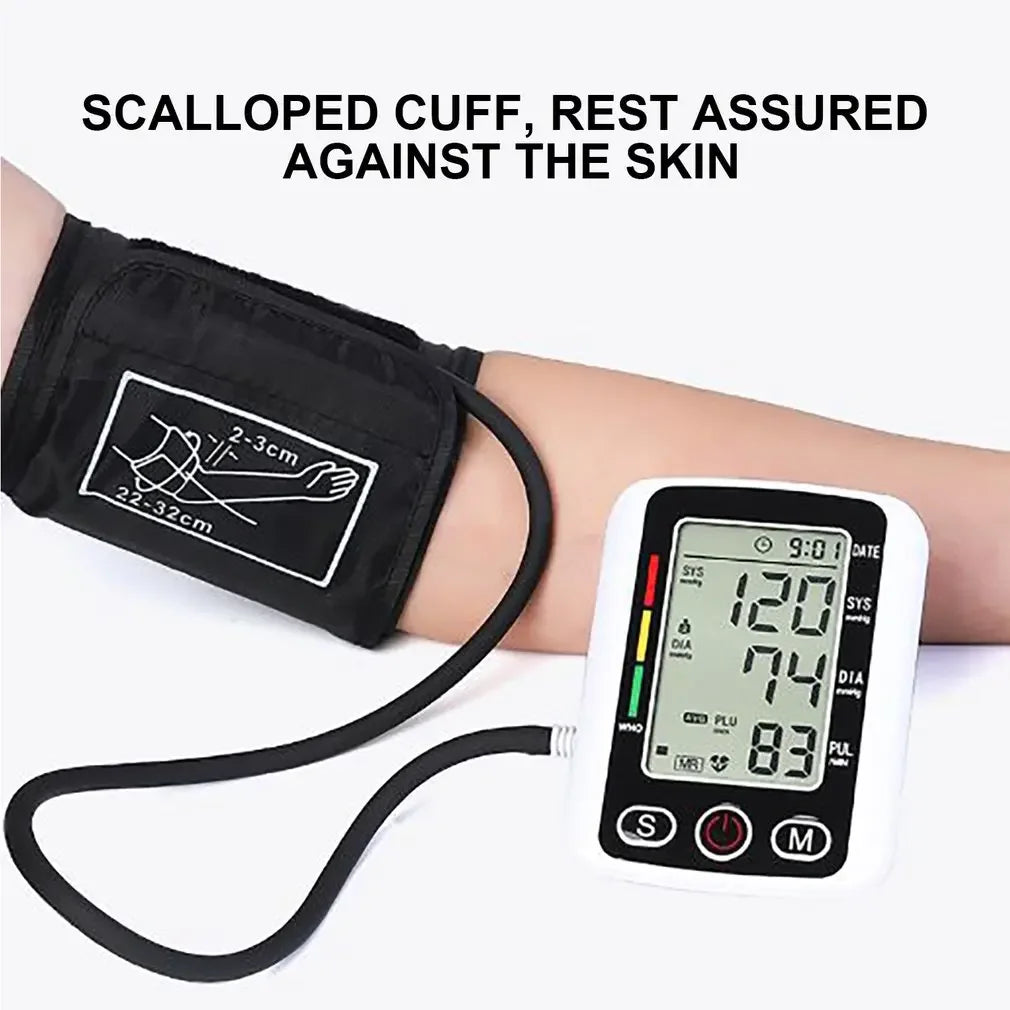 Digital Arm Blood Pressure Monitor – Portable Automatic Tonometer with Heart Rate Tracking