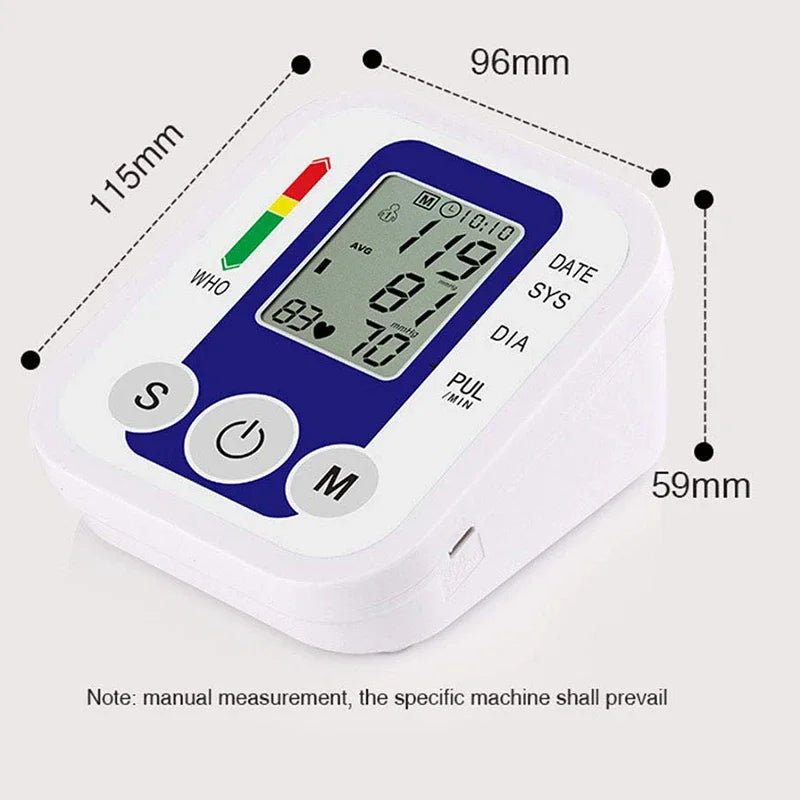 Digital Arm Blood Pressure Monitor – Portable Automatic Tonometer with Heart Rate Tracking