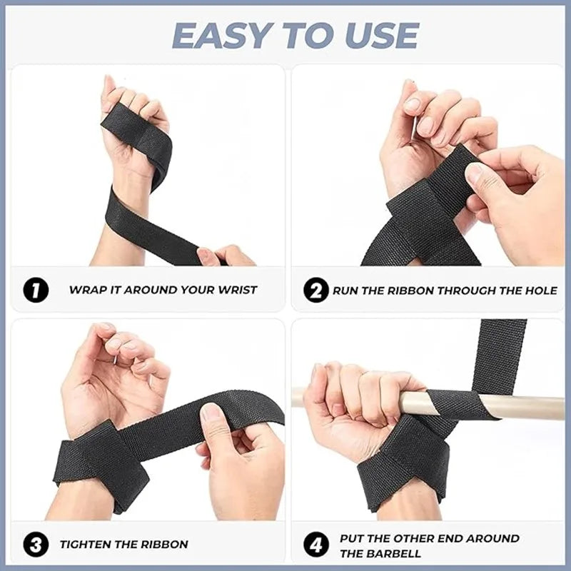 Weightlifting Wrist Straps – Adjustable Grip Support