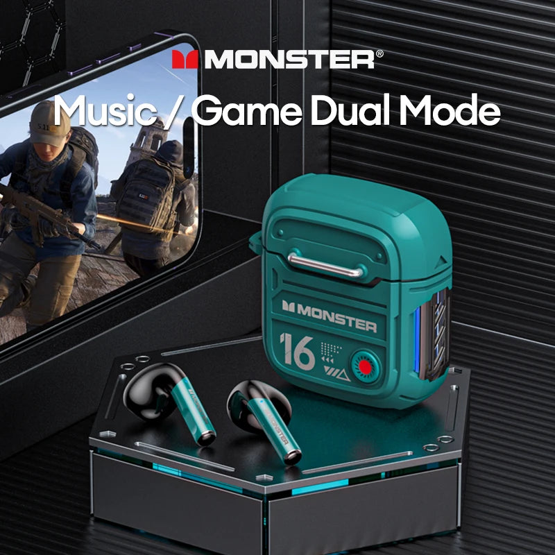 Monster XKT16 V5.3 Wireless Gaming Earbuds