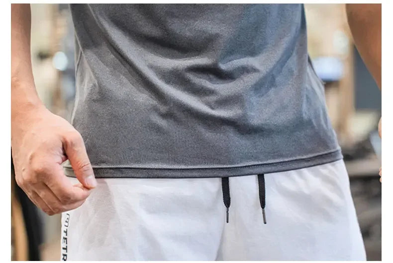 Men's Hooded Short Sleeve Gym Shirt – Quick-Dry Training Top