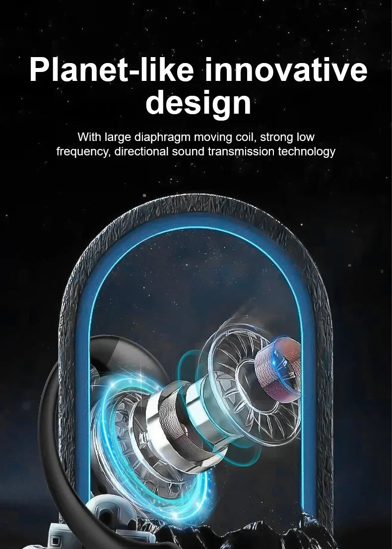 OWS Wireless Bluetooth Headphones – HiFi Stereo Earbuds with Mic, Smart Touch, Waterproof Sports Earphones for Phone