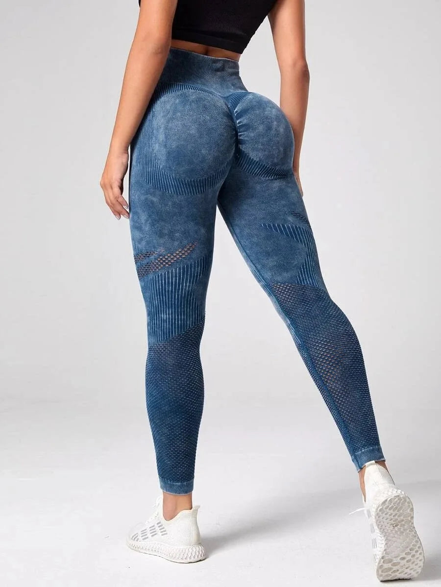 High-Waisted Yoga Pants – Hollow-out Peach Hip Lift Fitness Leggings