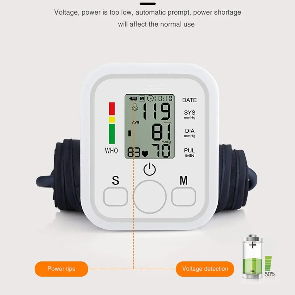 Digital Arm Blood Pressure Monitor – Portable Automatic Tonometer with Heart Rate Tracking