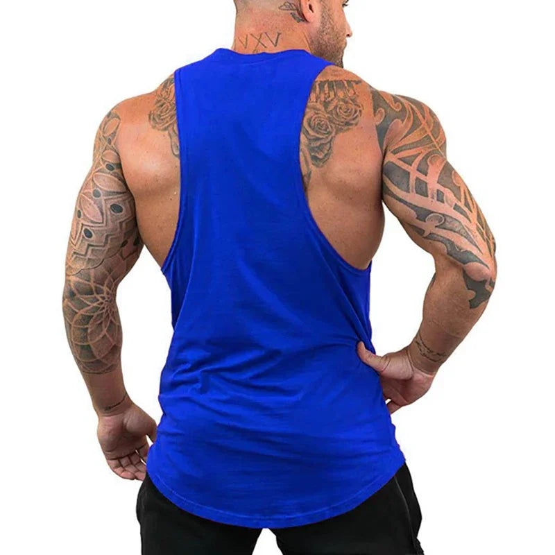 Men's Red Spider Print Cotton Gym Tank Top