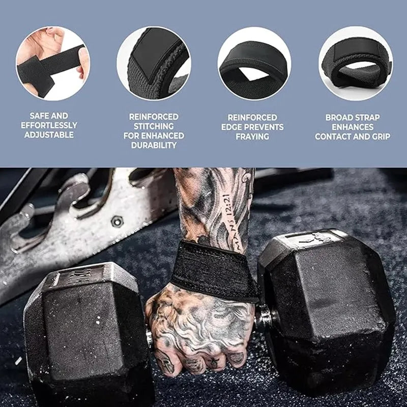 Weightlifting Wrist Straps – Adjustable Grip Support