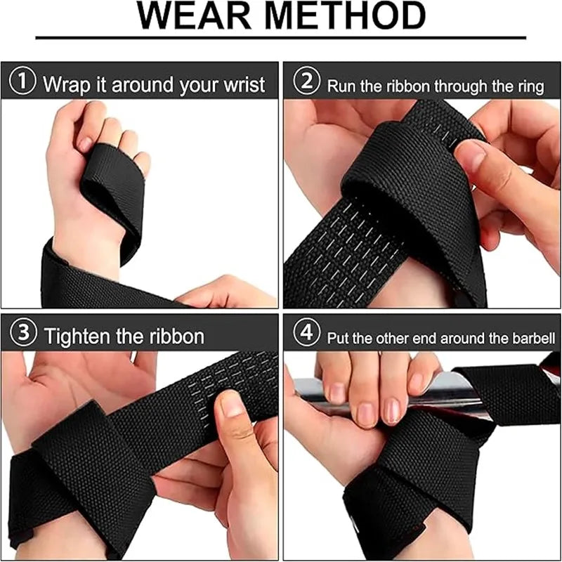 Weightlifting Wrist Straps – Adjustable Grip Support