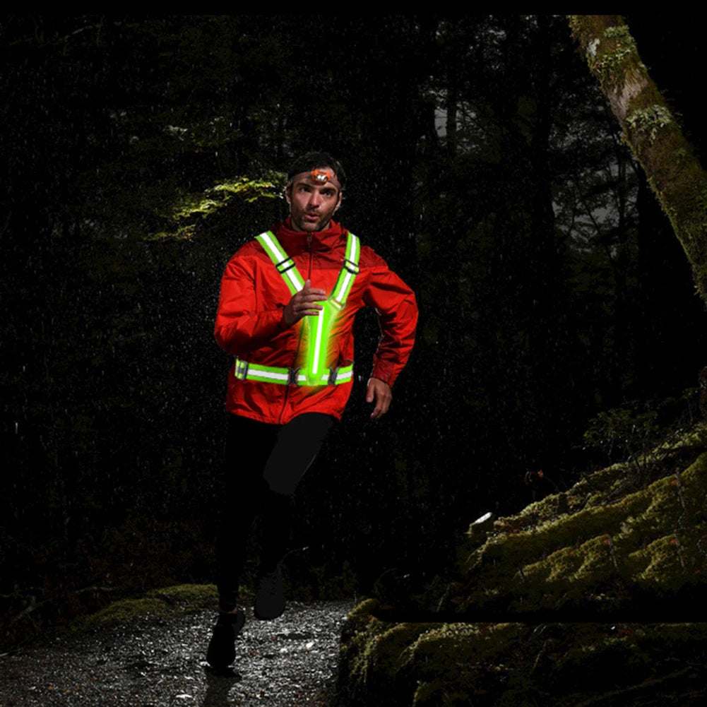 LED Reflective Running Vest – USB Rechargeable