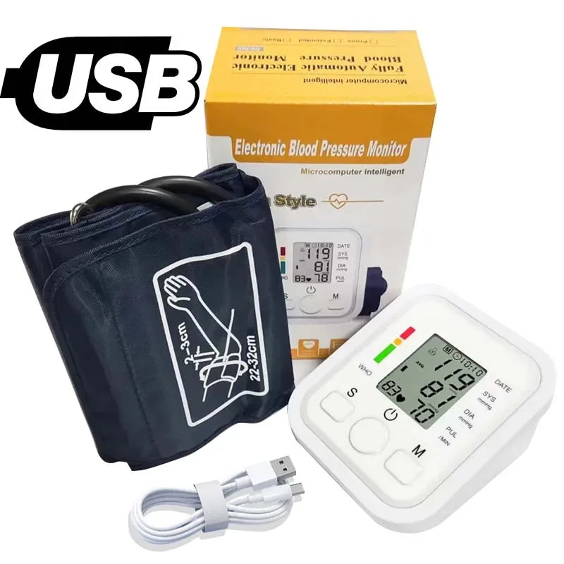 Digital Arm Blood Pressure Monitor – Portable Automatic Tonometer with Heart Rate Tracking