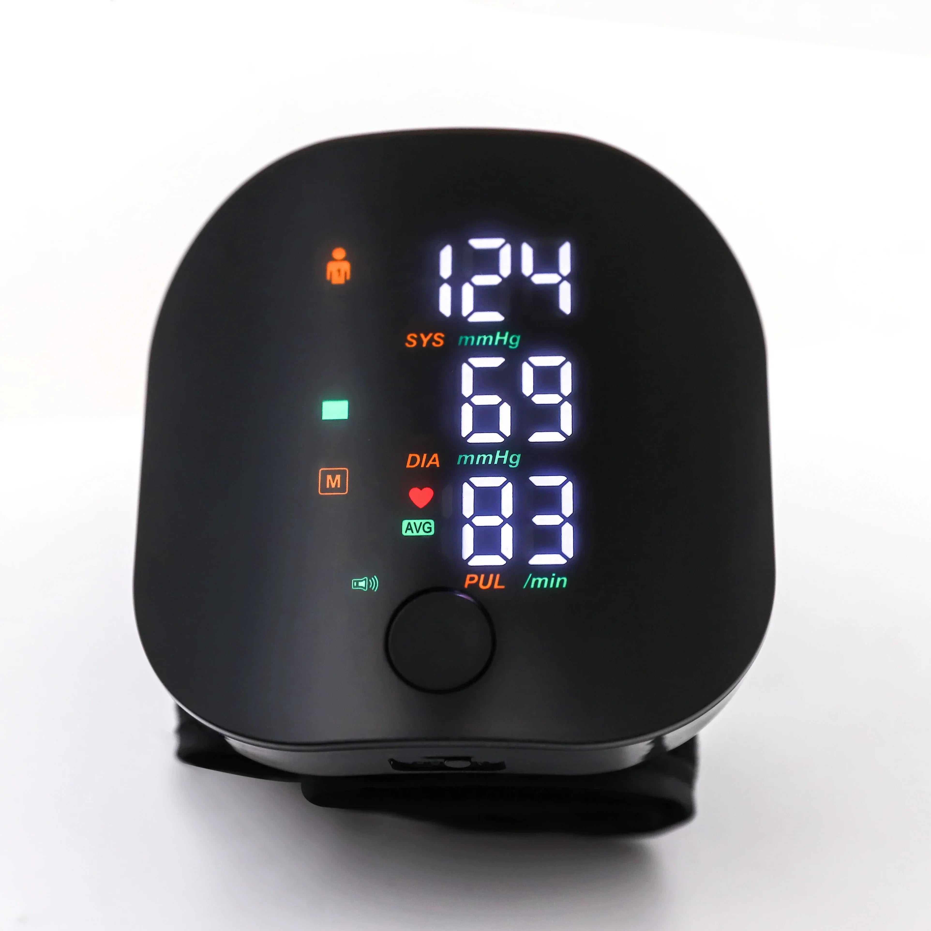 LED Wrist Blood Pressure Monitor – Rechargeable with Multilingual Voice Guide