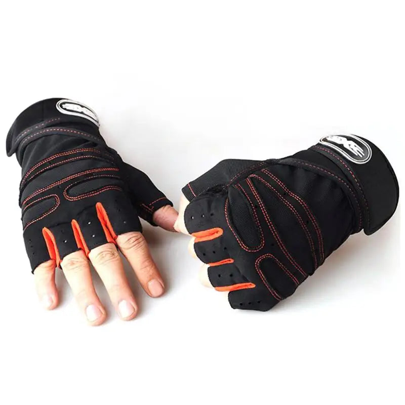 Heavyweight Training Gloves – Half Finger Non-Slip Gloves with Wrist Support
