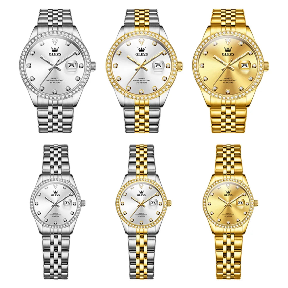 OLEVS Luxury Couple Watches – Classic Quartz Timepieces for Men & Women