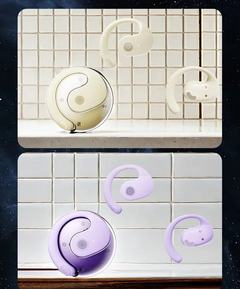 OWS Wireless Bluetooth Headphones – HiFi Stereo Earbuds with Mic, Smart Touch, Waterproof Sports Earphones for Phone