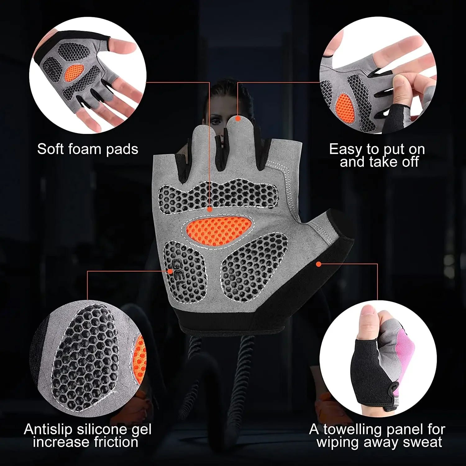 Fingerless Gym Gloves – Non-Slip Training Gloves for Men & Women