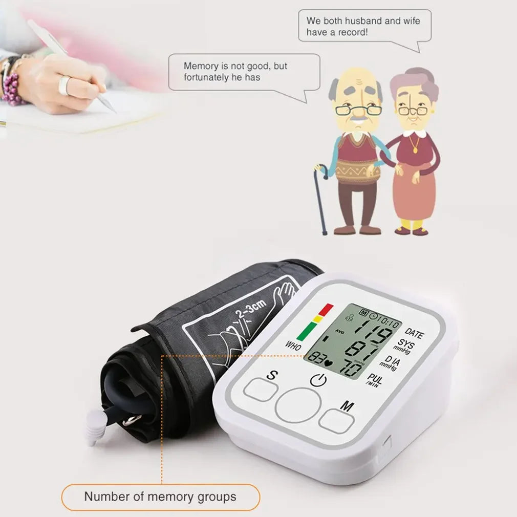 Digital Arm Blood Pressure Monitor – Portable Automatic Tonometer with Heart Rate Tracking