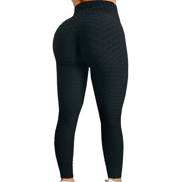 Women's Bubble Hip Lifting Yoga Pants – High-Waisted Flared Fitness Trousers