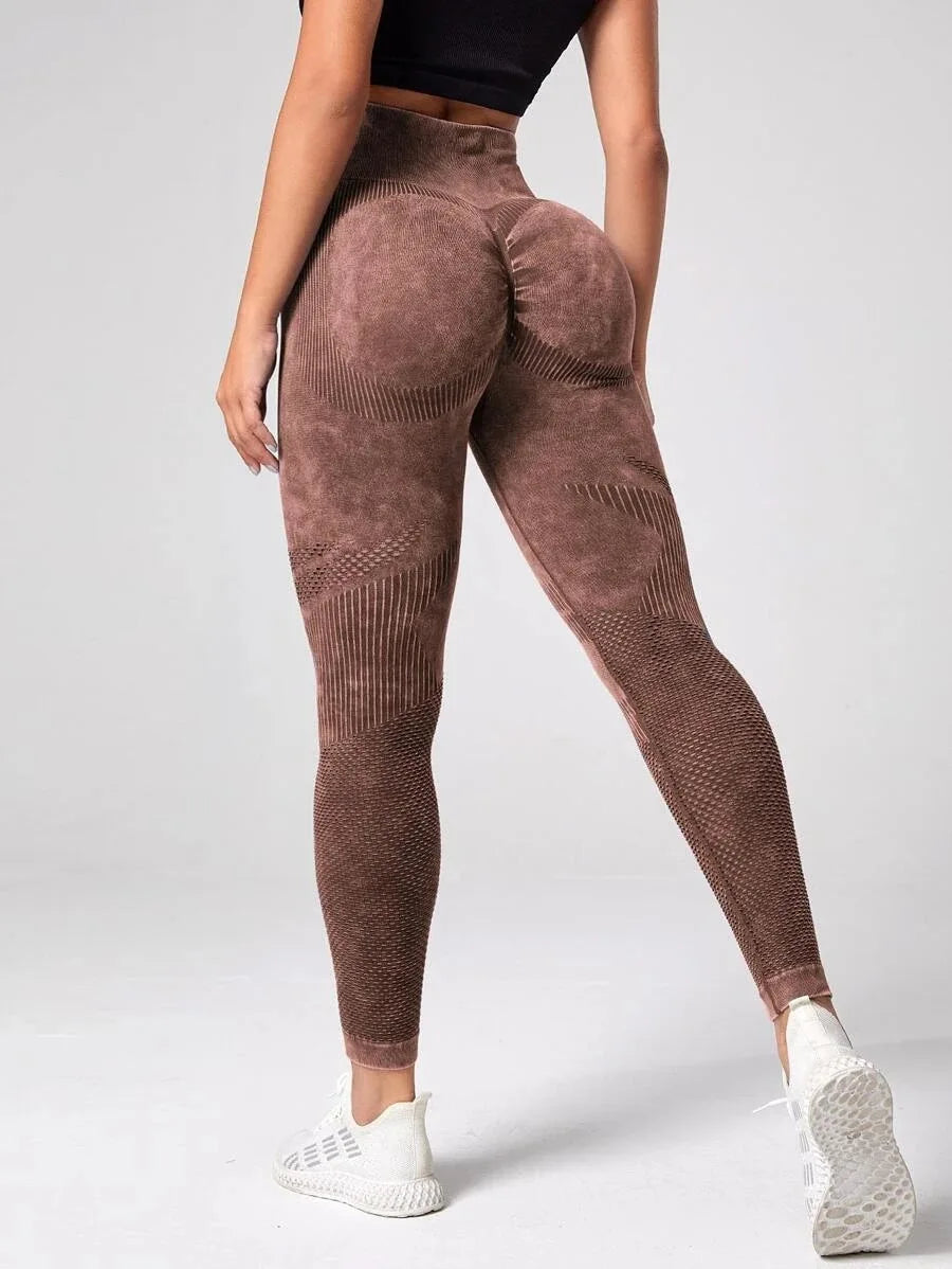 High-Waisted Yoga Pants – Hollow-out Peach Hip Lift Fitness Leggings