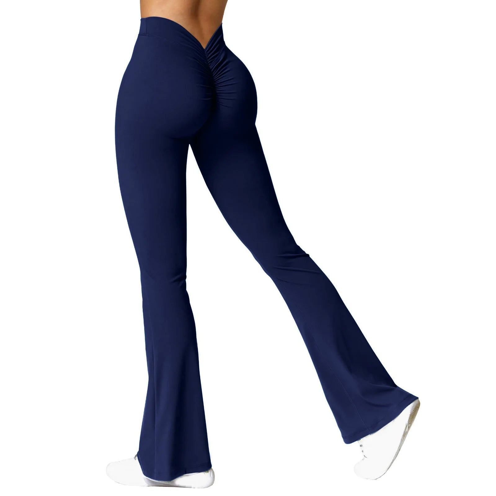 V-Back Micro Flare Gym Leggings – High-Waisted Push-Up Sports Pants
