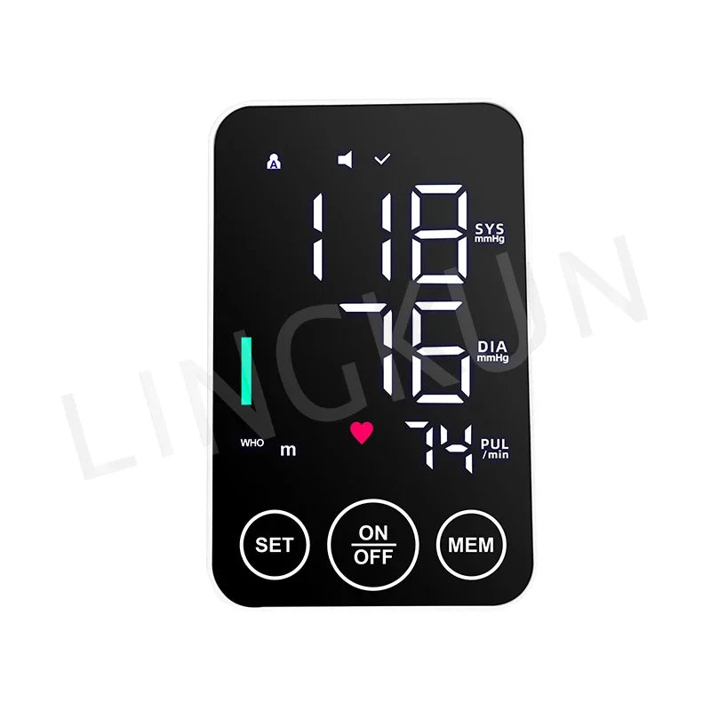 Spanish Voice Digital Arm BP Monitor – LED Display & Big Screen Tonometer
