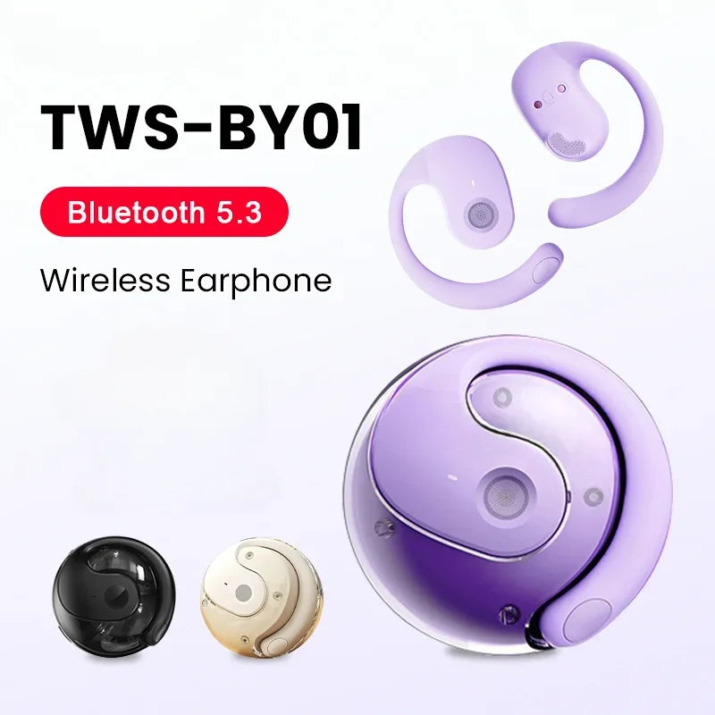 OWS Wireless Bluetooth Headphones – HiFi Stereo Earbuds with Mic, Smart Touch, Waterproof Sports Earphones for Phone