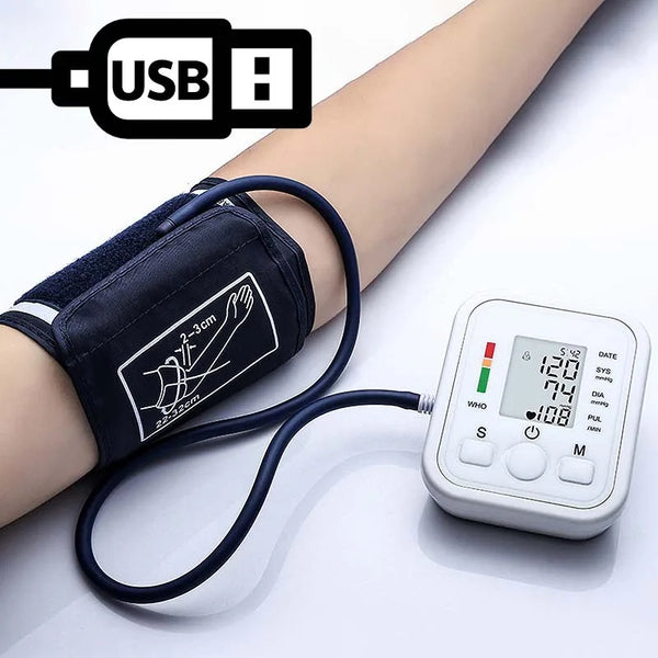 Digital Arm Blood Pressure Monitor – Portable Automatic Tonometer with Heart Rate Tracking
