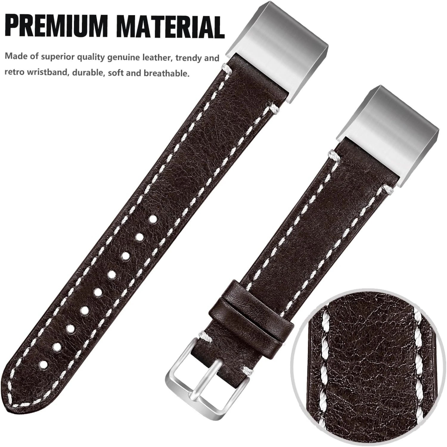 SKYLET Premium Leather Bands for Fitbit Charge 2 – Stylish & Luxurious Replacement Strap