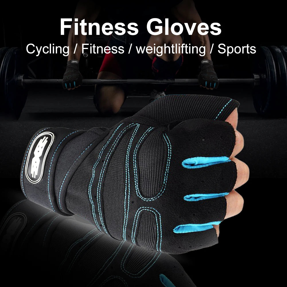 Heavyweight Training Gloves – Half Finger Non-Slip Gloves with Wrist Support
