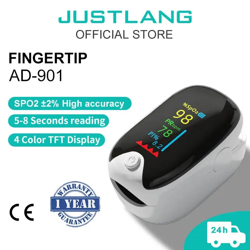 Finger Pulse Oximeter – Oxygen Saturation & Heart Rate Monitor for All Ages