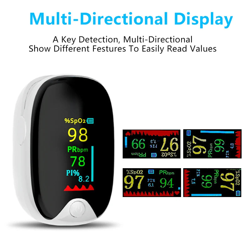 Finger Pulse Oximeter – Oxygen Saturation & Heart Rate Monitor for All Ages