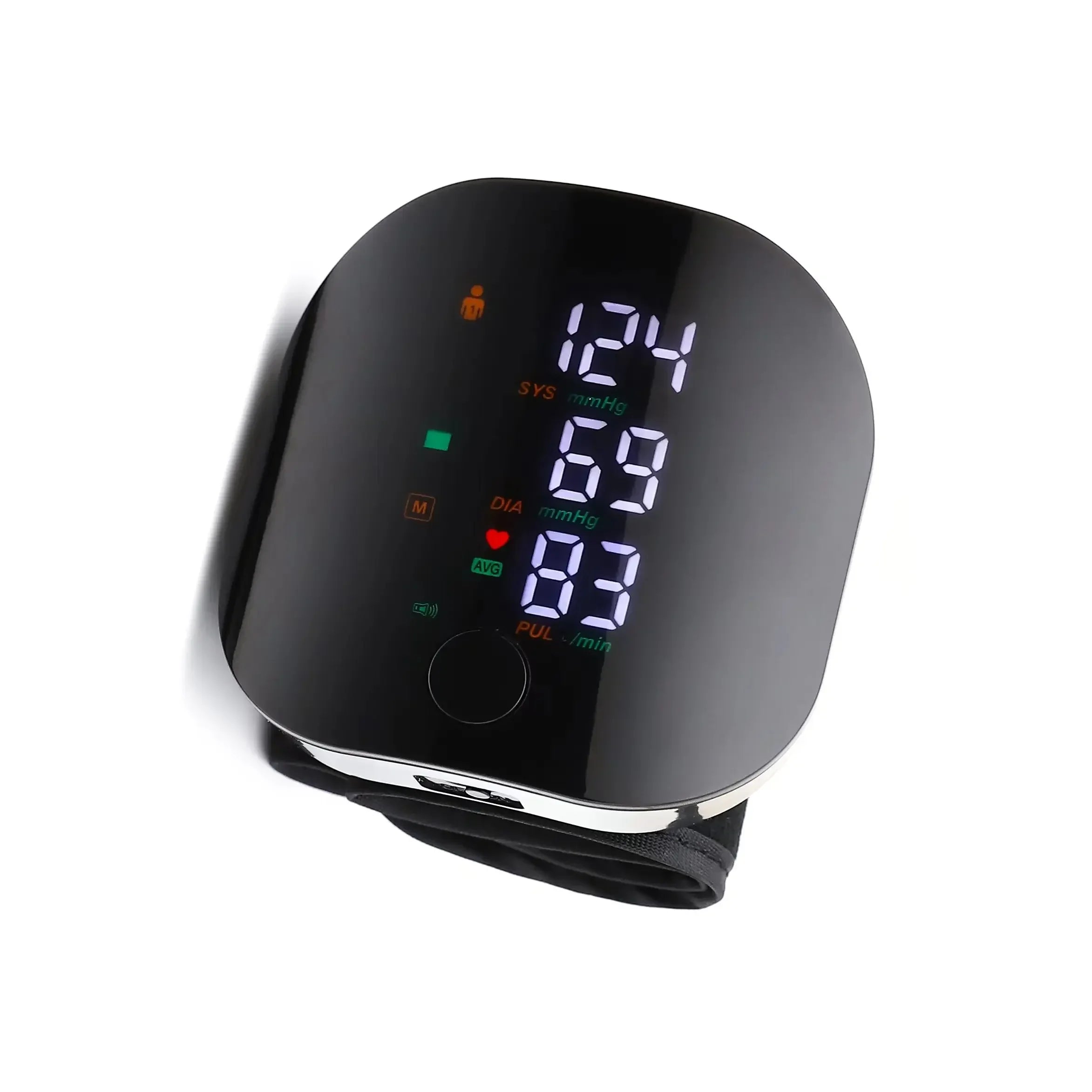 LED Wrist Blood Pressure Monitor – Rechargeable with Multilingual Voice Guide