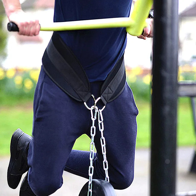 Neoprene Dipping Belt – Weightlifting Belt with Chain for Pull-Ups & Strength Training