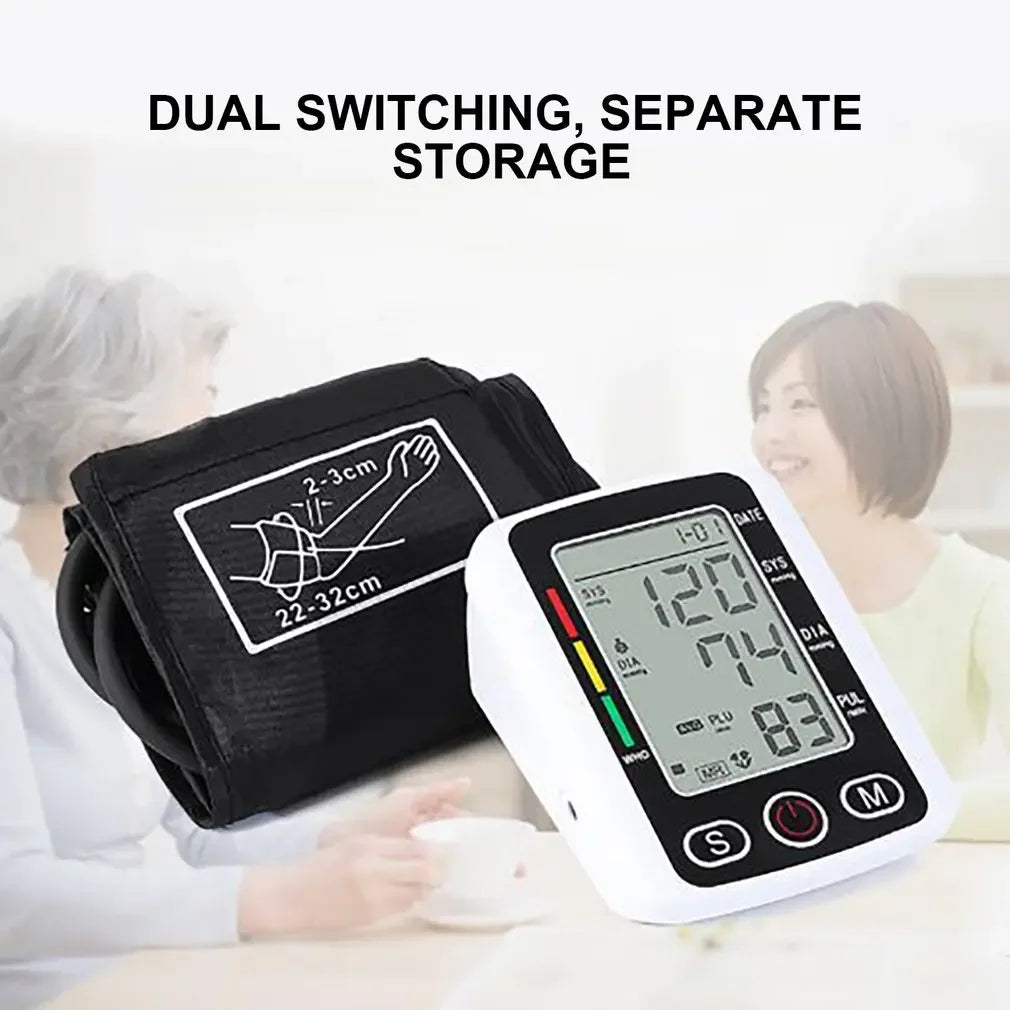 Digital Arm Blood Pressure Monitor – Portable Automatic Tonometer with Heart Rate Tracking