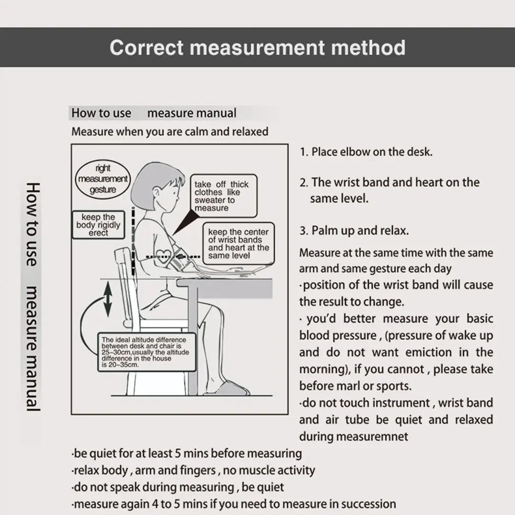 Digital Arm Blood Pressure Monitor – Portable Automatic Tonometer with Heart Rate Tracking