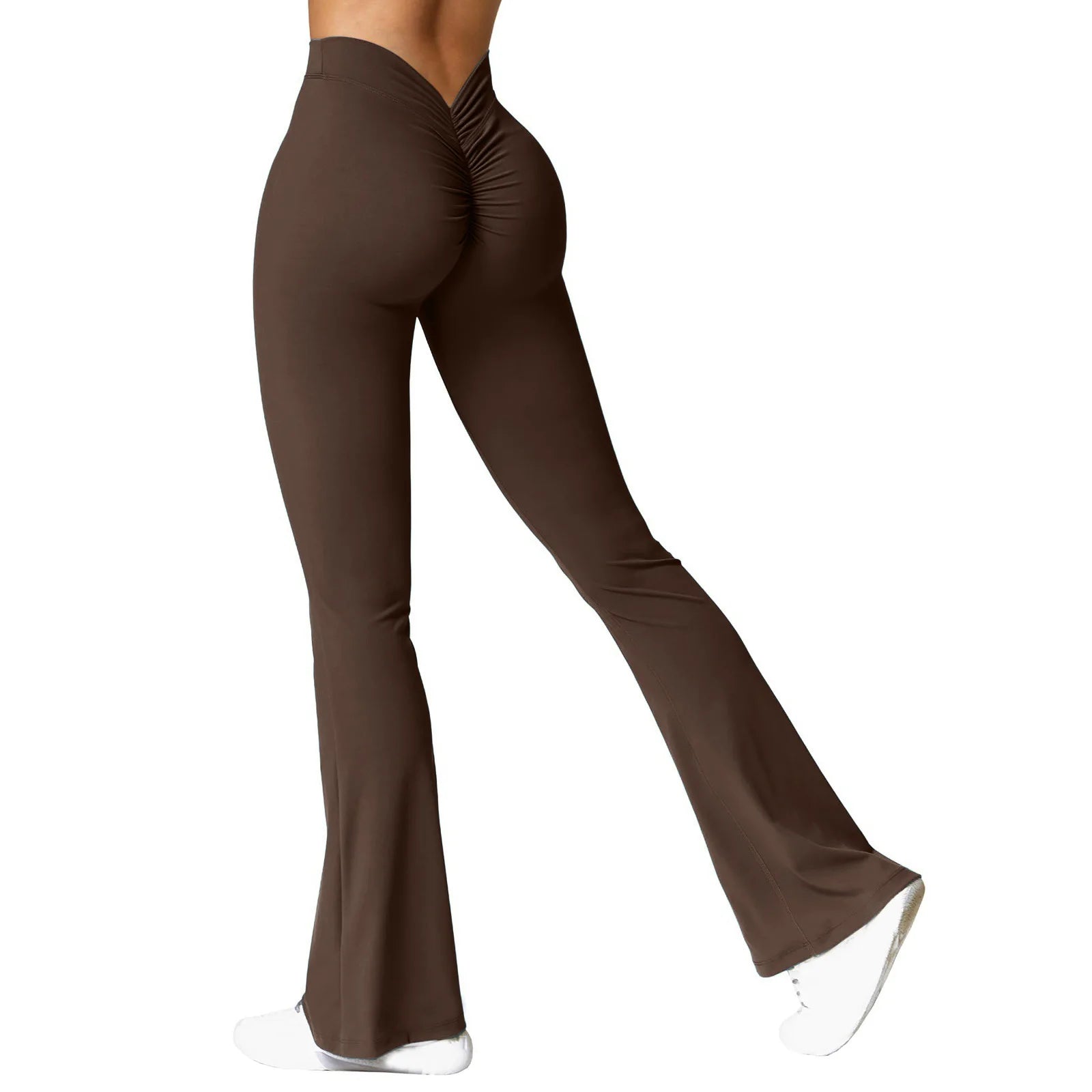 V-Back Micro Flare Gym Leggings – High-Waisted Push-Up Sports Pants