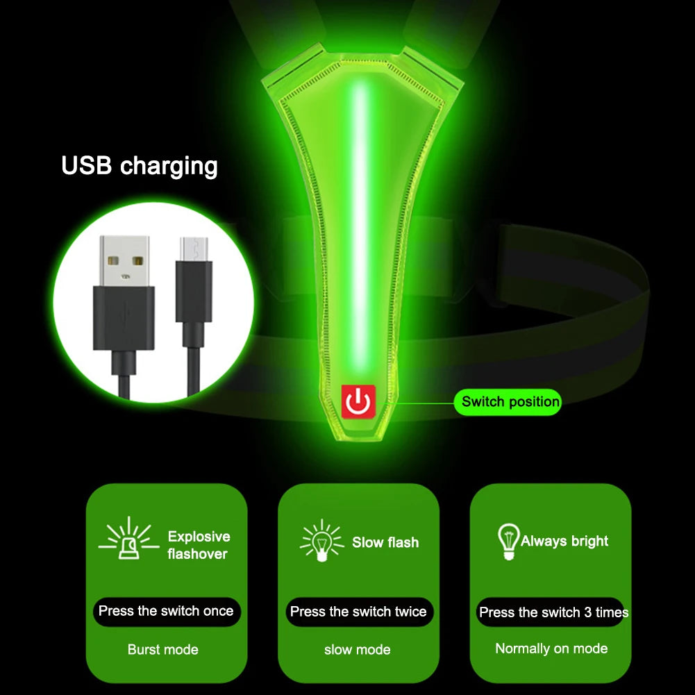LED Reflective Running Vest – USB Rechargeable