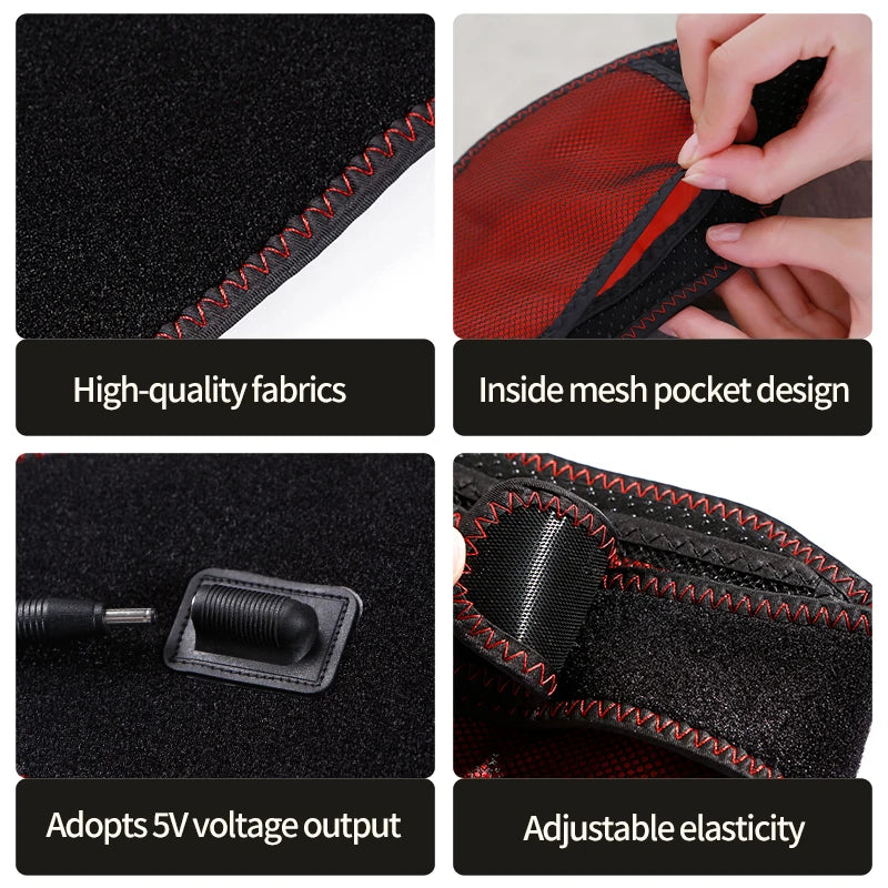 Heating Neck Support with Vibration Massager – USB Hot Compress Brace with 3-Level Timer for Pain Relief