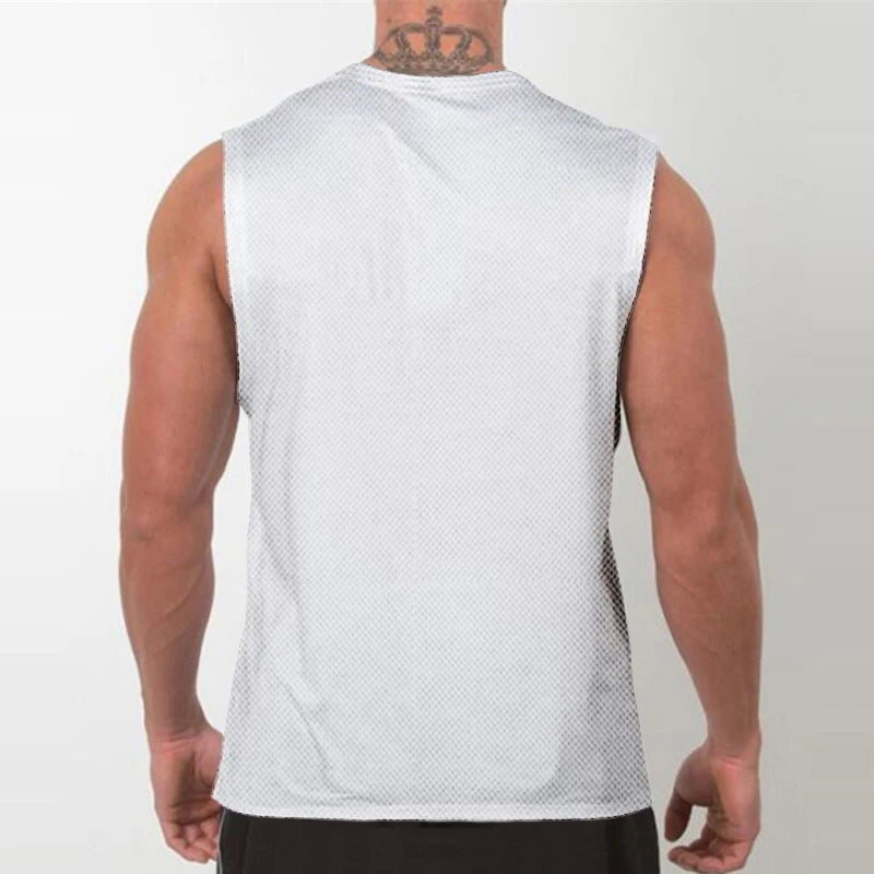 Men’s Sleeveless Running Tank Top – Quick Dry Mesh