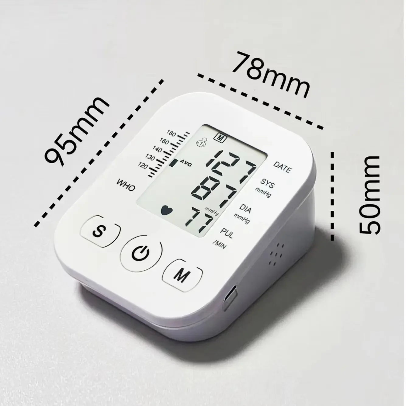 Digital Arm Blood Pressure Monitor – Portable Automatic Tonometer with Heart Rate Tracking